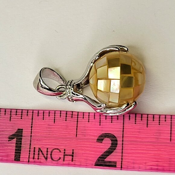 Yellow Pendant Healing Hands  Pendant With Silver tone Chain - Picture 7 of 11